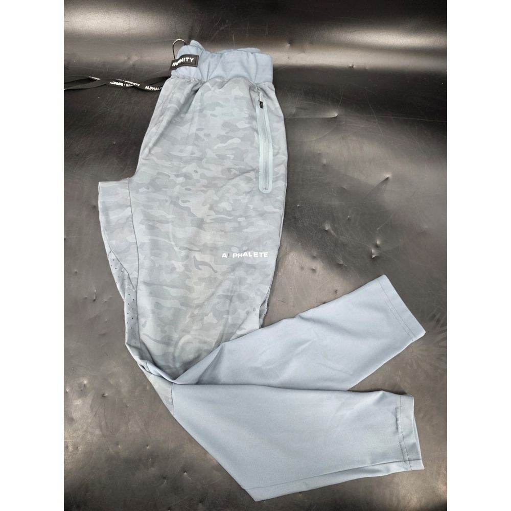 Alphalete Infinity Tech Pants Men's Medium Blue Camo Jogger‎ Fitness Workout Gym